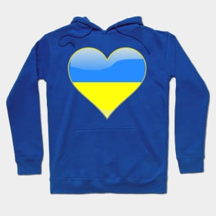 Ukrainian flag inside a heart Hoodie